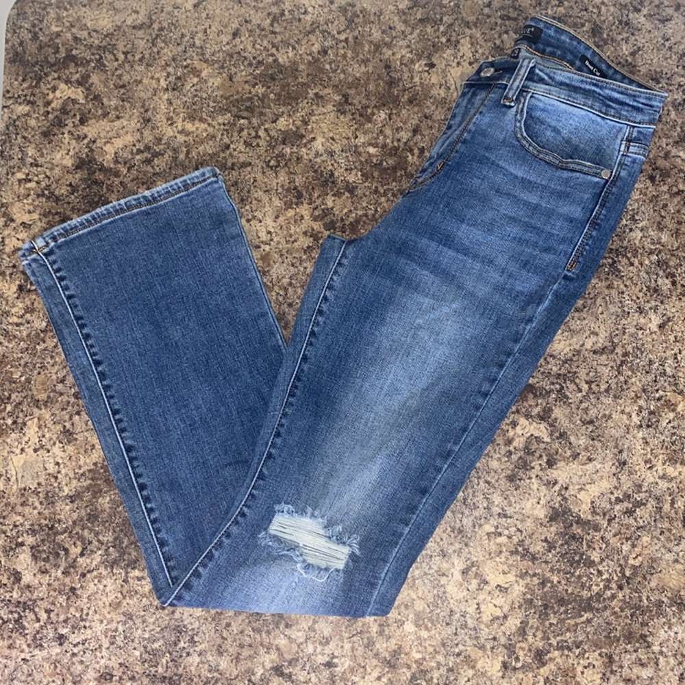 JUDY BLUE Distressed Mid-Rise Women's Blue Jeans - Picture 12 of 13